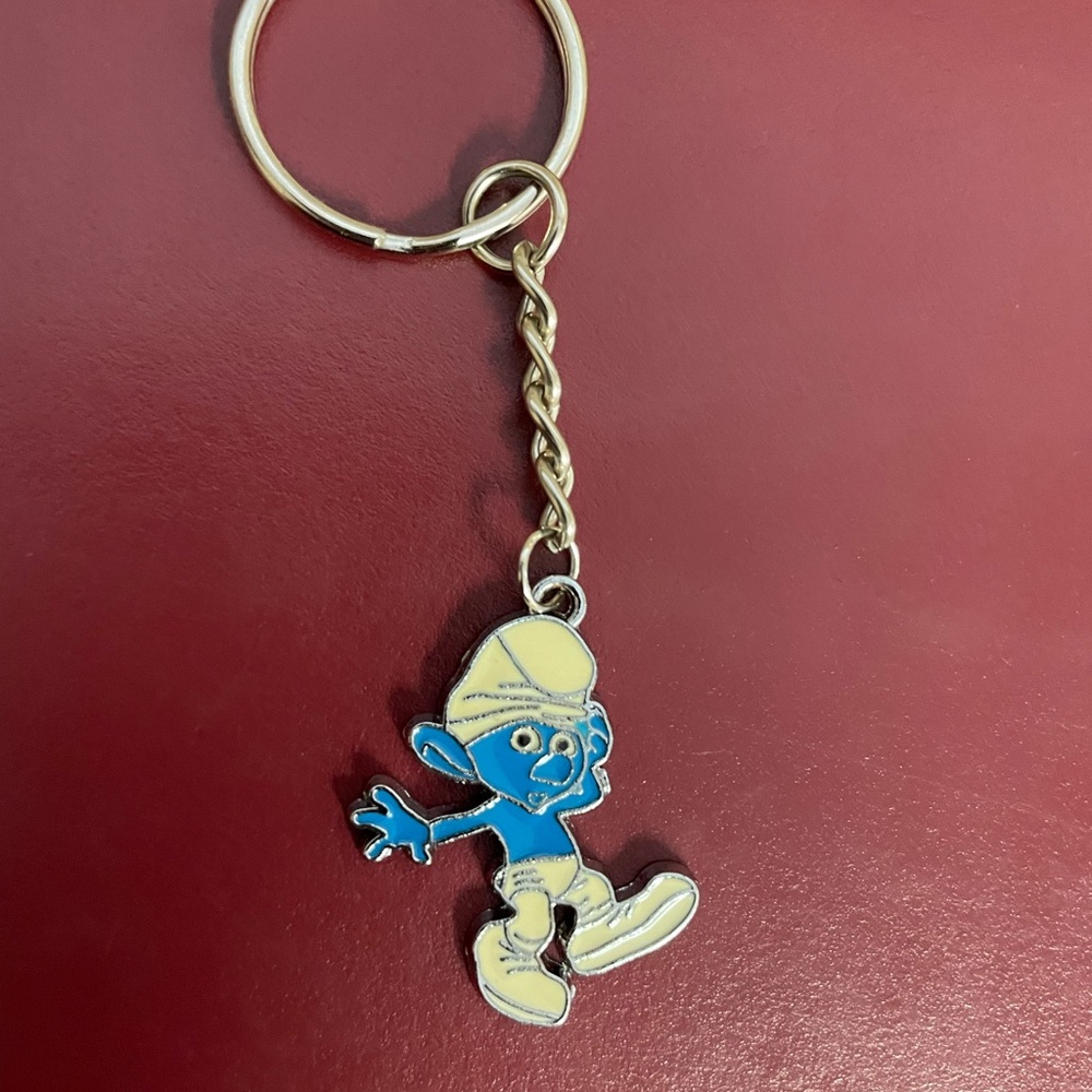 Smurf Charm Metal Keychain